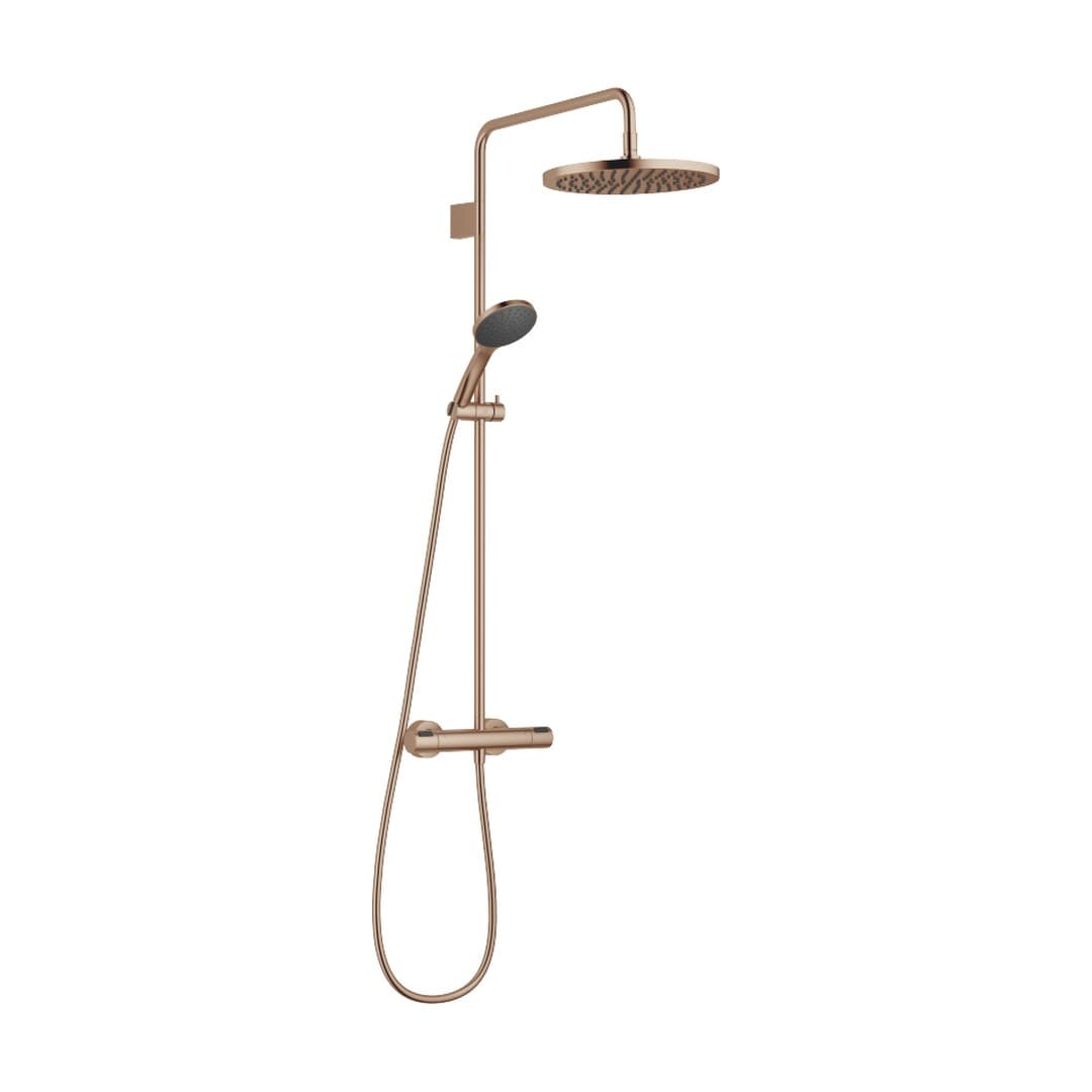 Dornbracht – Σύστημα Ντους – Showerpipe with shower thermostat with hand shower set 300 mm – Brushed Bronze (PVD) (34469979-42)