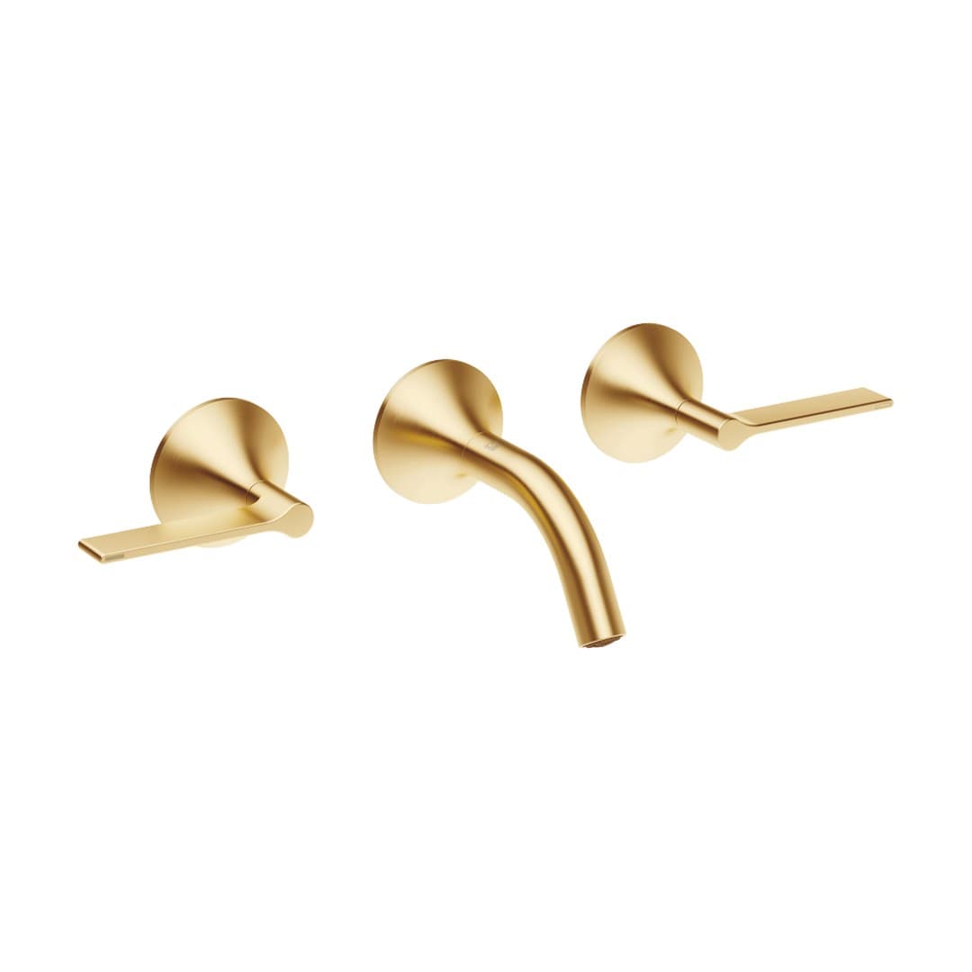 Dornbracht VAIA – Μπαταρία Νιπτήρα Τοίχου – Wall-mounted basin mixer without pop-up waste – Brushed Durabrass (23kt Gold) (36702819-28)