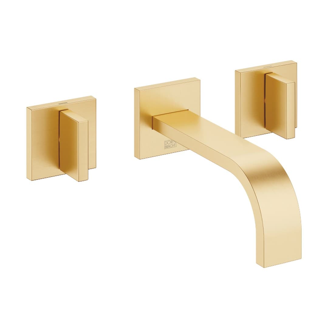 Dornbracht MEM – Μπαταρία Νιπτήρα Τοίχου – Wall-mounted basin mixer without pop-up waste – Brushed Durabrass (23kt Gold) (36707782-28)