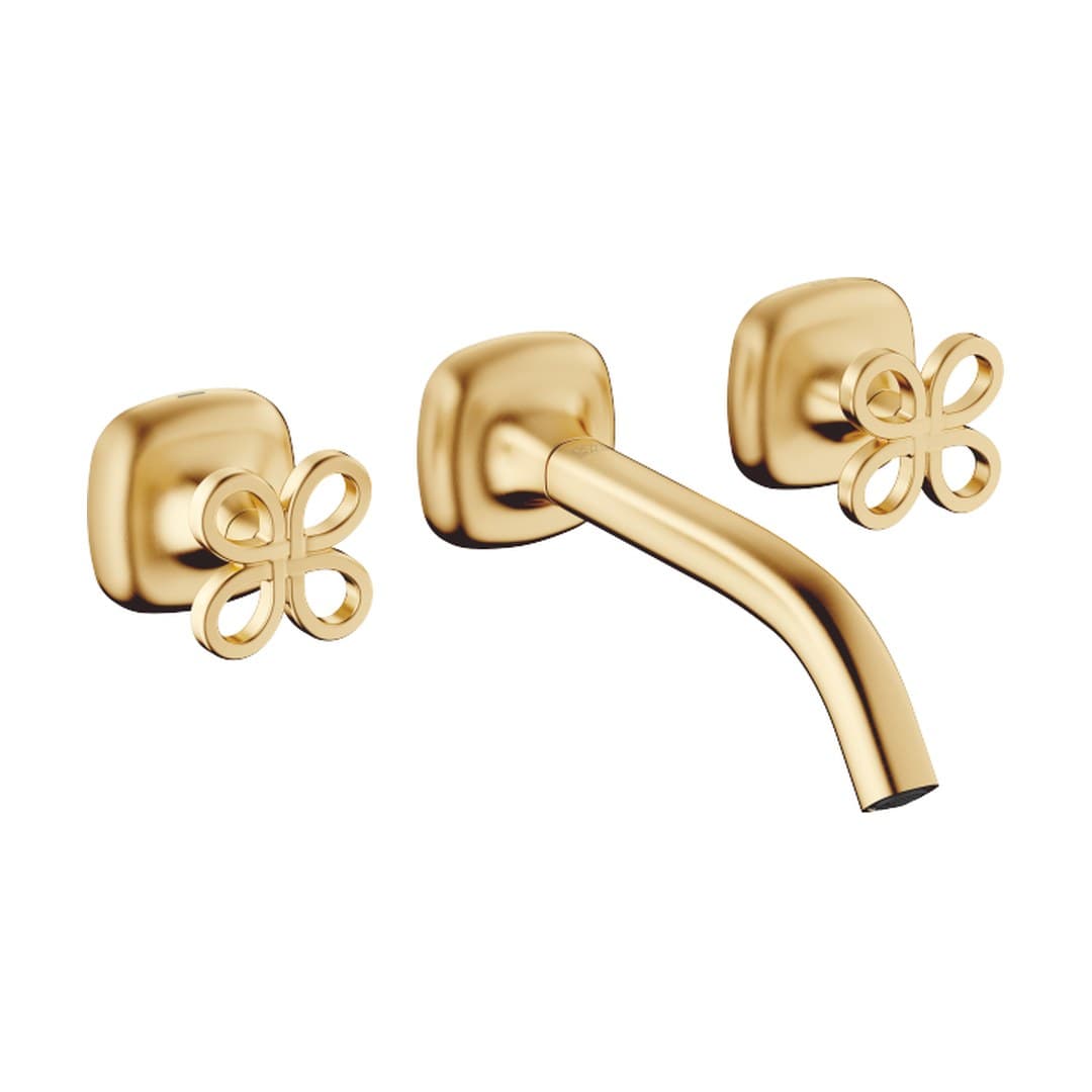 Dornbracht COYA – Μπαταρία Νιπτήρα Τοίχου – Wall-mounted basin mixer without pop-up waste – Brushed Durabrass (23kt Gold) (36712424-28)