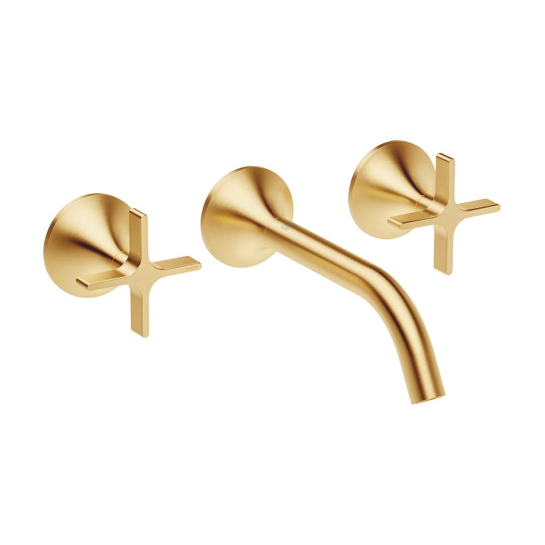 Dornbracht VAIA – Μπαταρία Νιπτήρα Τοίχου – Wall-mounted basin mixer without pop-up waste – Brushed Durabrass (23kt Gold) (36712809-28)