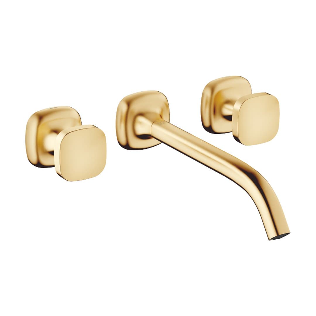 Dornbracht COYA – Μπαταρία Νιπτήρα Τοίχου – Wall-mounted basin mixer without pop-up waste – Brushed Durabrass (23kt Gold) (36717404-28)