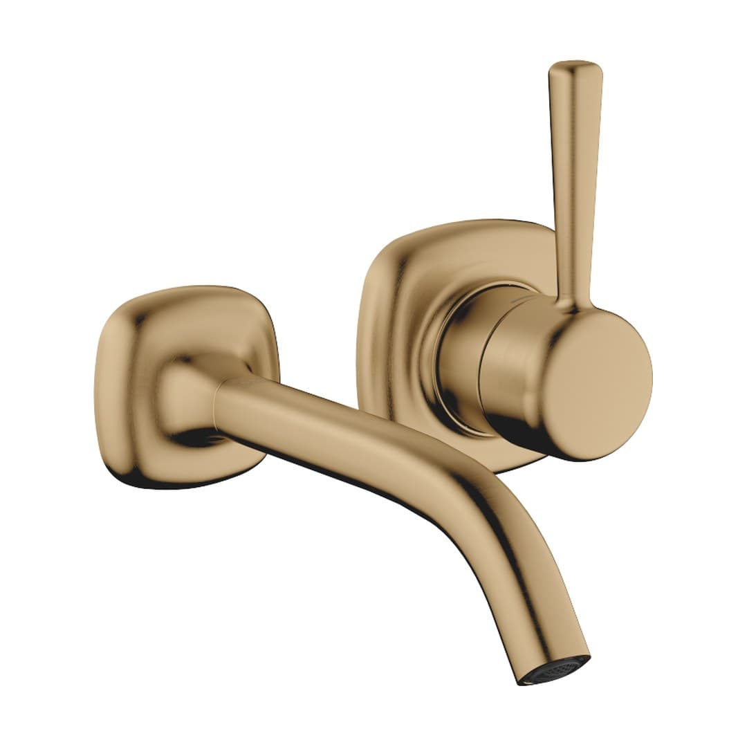 Dornbracht COYA – Μπαταρία Νιπτήρα Τοίχου – Wall-mounted single-lever basin mixer without pop-up waste – Brushed Dark Brass (PVD) (36860404-39)