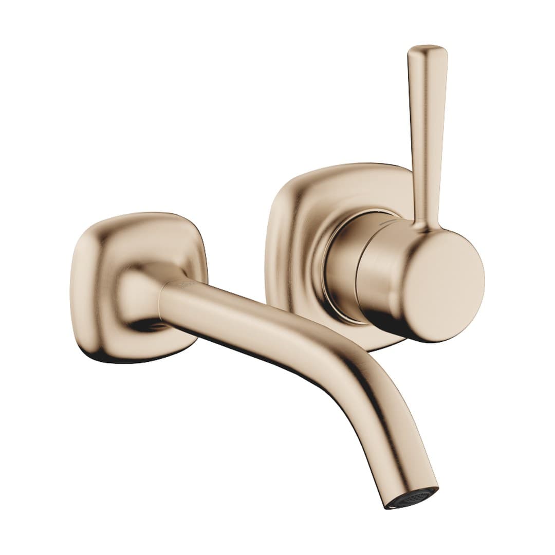 Dornbracht COYA – Μπαταρία Νιπτήρα Τοίχου – Wall-mounted single-lever basin mixer without pop-up waste – Brushed Champagne (22kt Gold) (36860404-46)