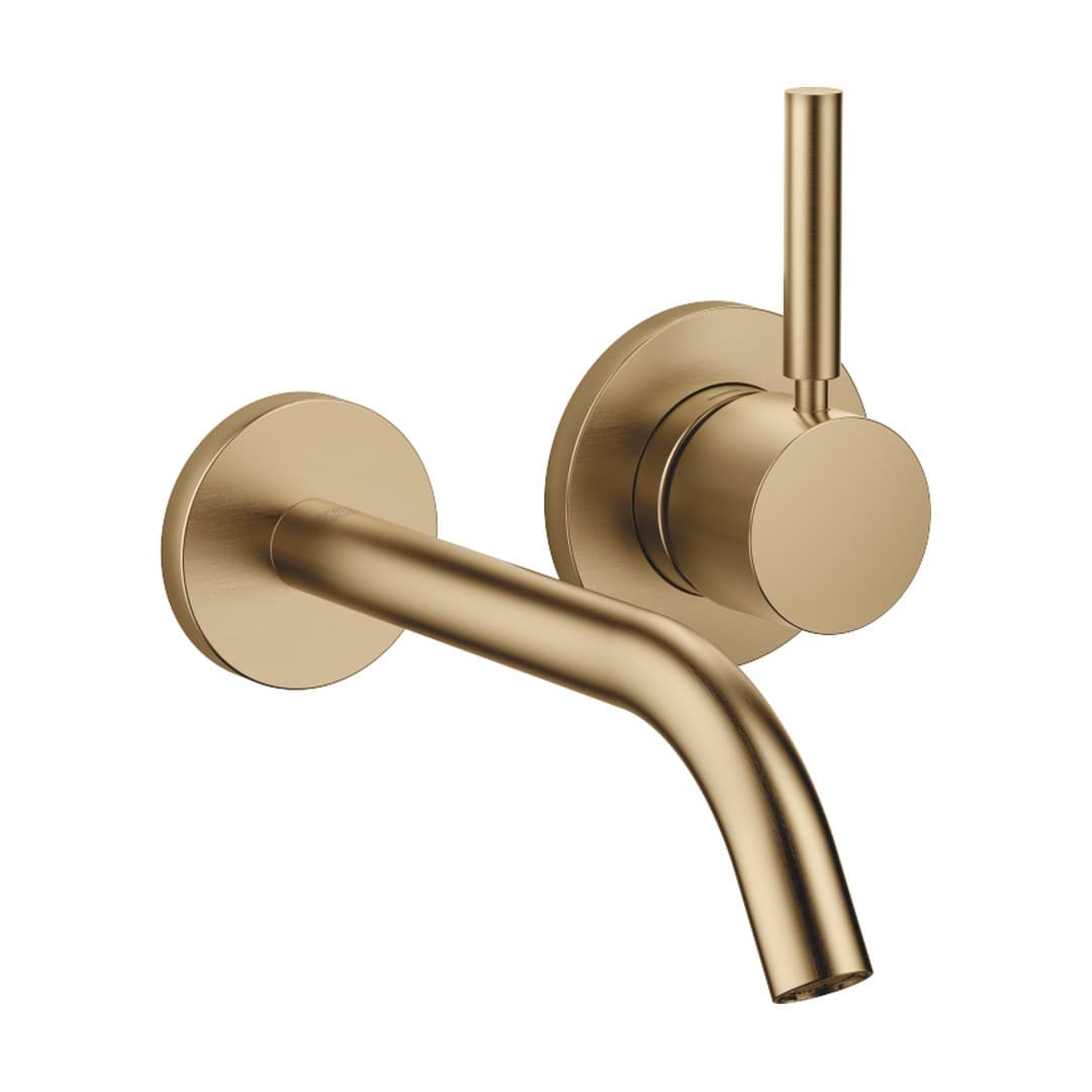 Dornbracht Meta – Μπαταρία Νιπτήρα Τοίχου – Wall-mounted single-lever basin mixer without pop-up waste – Brushed Dark Brass (PVD) (36860660-39)