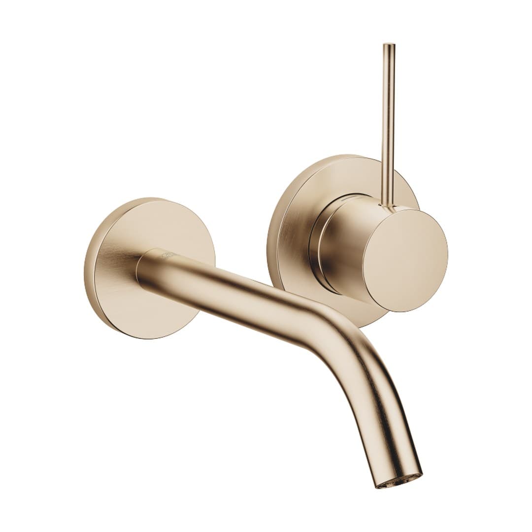 Dornbracht Meta – Μπαταρία Νιπτήρα Τοίχου – META SLIM Wall-mounted single-lever basin mixer without pop-up waste – Brushed Light Gold (PVD) (36860662-27)