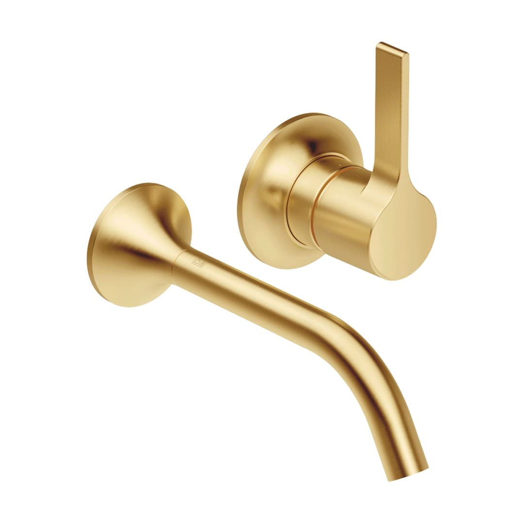 Dornbracht VAIA – Μπαταρία Νιπτήρα Τοίχου – Wall-mounted single-lever basin mixer without pop-up waste – Brushed Durabrass (23kt Gold) (36860809-28)