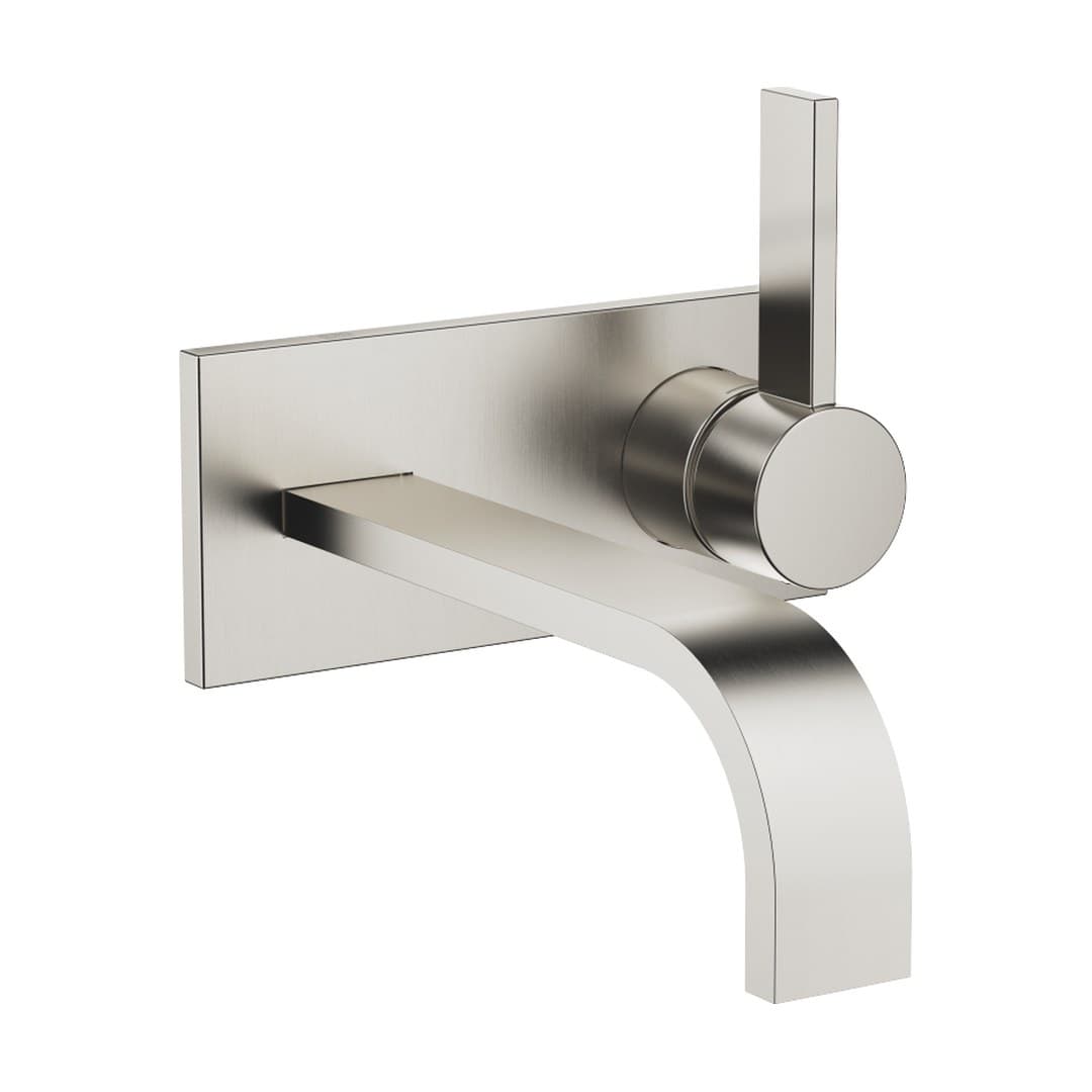 Dornbracht MEM – Μπαταρία Νιπτήρα Τοίχου – Wall-mounted single-lever basin mixer with cover plate without pop-up waste – Brushed Platinum (36864782-06)
