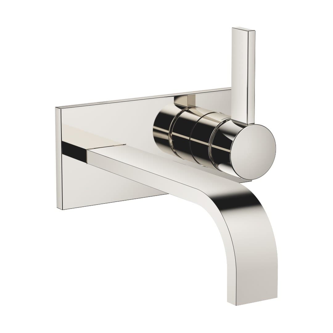 Dornbracht MEM – Μπαταρία Νιπτήρα Τοίχου – Wall-mounted single-lever basin mixer with cover plate without pop-up waste – Platinum (36864782-08)