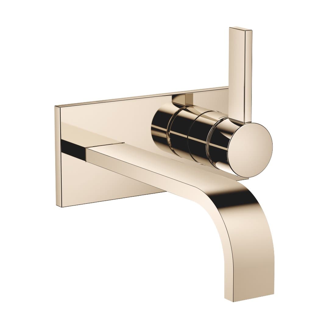 Dornbracht MEM – Μπαταρία Νιπτήρα Τοίχου – Wall-mounted single-lever basin mixer with cover plate without pop-up waste – Champagne (22kt Gold) (36864782-47)