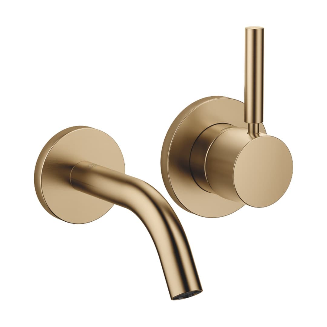 Dornbracht Meta – Μπαταρία Νιπτήρα Τοίχου – Wall-mounted single-lever basin mixer without pop-up waste – Brushed Dark Brass (PVD) (36867660-39)