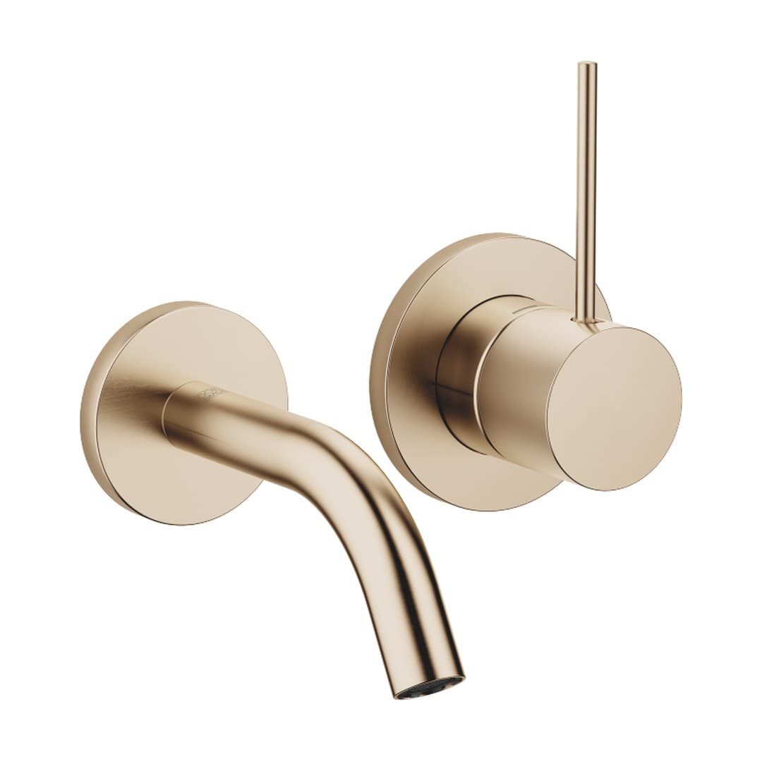 Dornbracht Meta – Μπαταρία Νιπτήρα Τοίχου – META SLIM Wall-mounted single-lever basin mixer without pop-up waste – Brushed Light Gold (PVD) (36867662-27)
