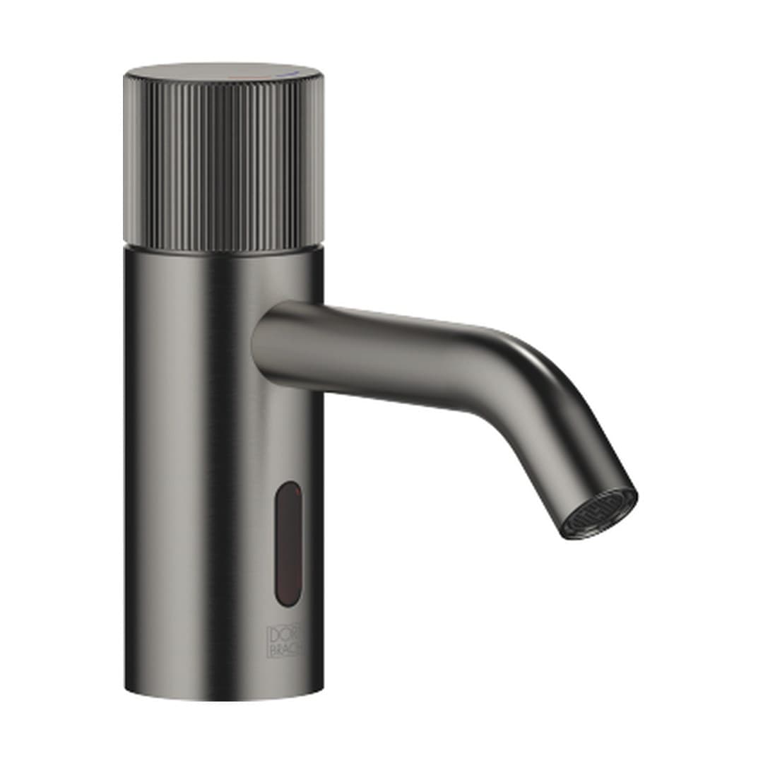 Dornbracht Meta – Μπαταρία Νιπτήρα – Touchfree Washstand fitting with electronic opening and closing function without pop-up waste – Brushed Dark Platinum (44511660-99)