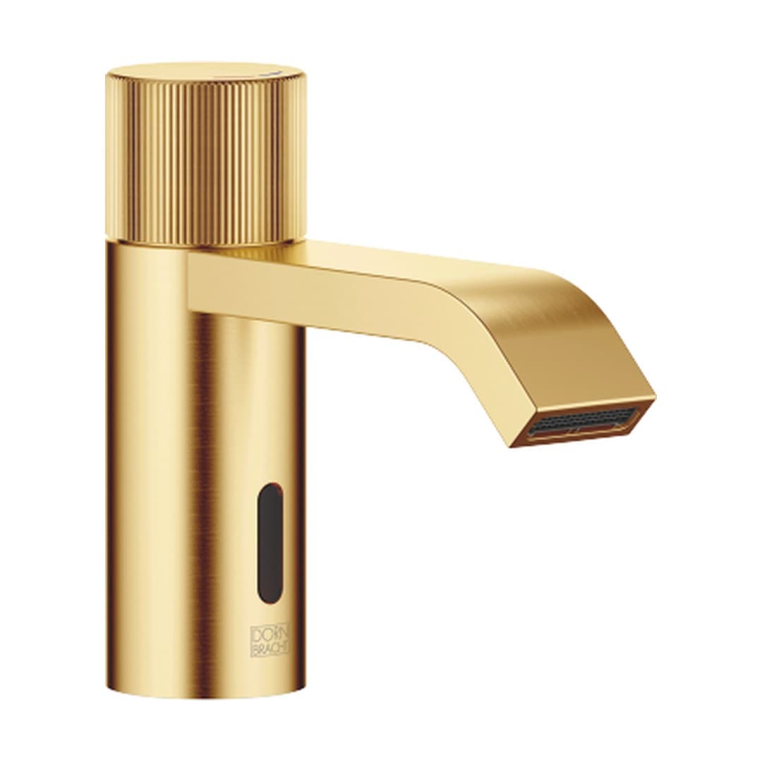 Dornbracht IMO – Μπαταρία Νιπτήρα – Touchfree Washstand fitting with electronic opening and closing function without pop-up waste – Brushed Durabrass (23kt Gold) (44511670-28)