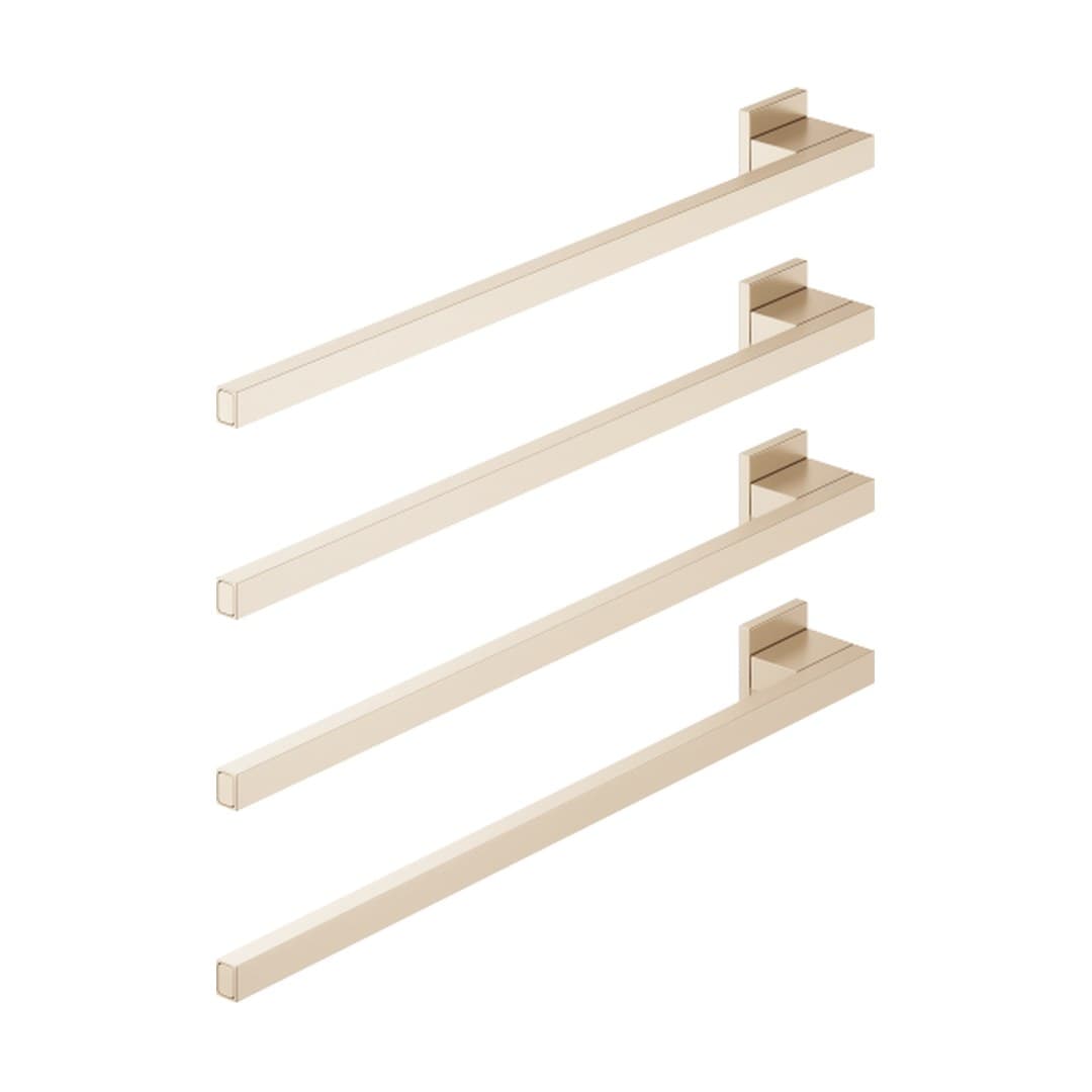 Dornbracht – Θερμαινόμενη Πετσετοκρεμάστρα – Towel warmer , 4-fold , projection left , without control element – Brushed Champagne (22kt Gold) (83304980-46)