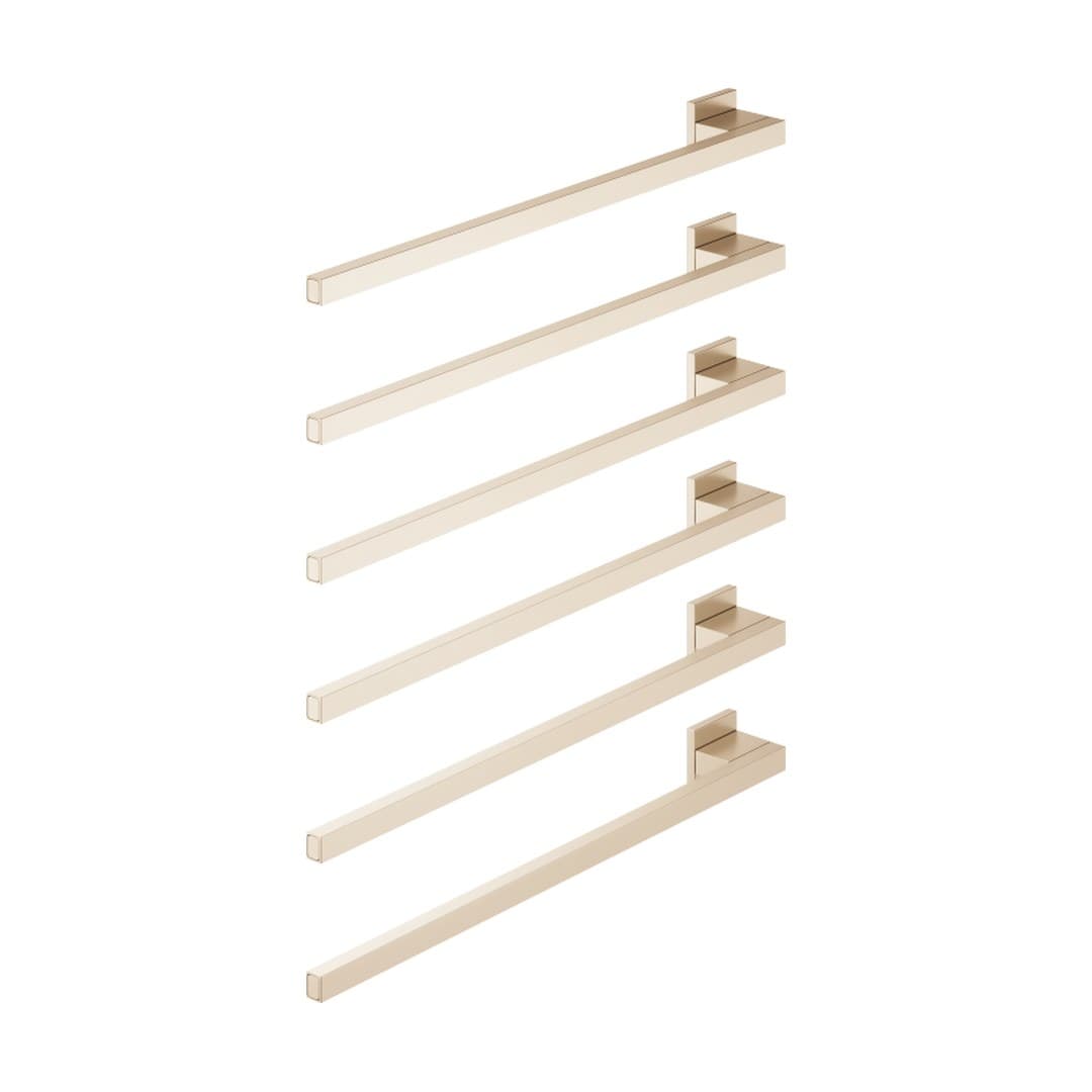 Dornbracht – Θερμαινόμενη Πετσετοκρεμάστρα – Towel warmer , 6-fold , projection left , without control element – Brushed Champagne (22kt Gold) (83306980-46)