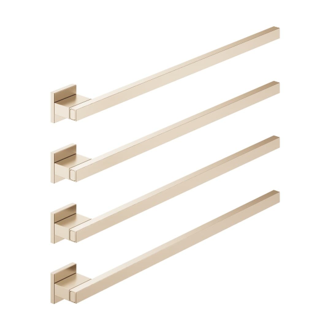 Dornbracht – Θερμαινόμενη Πετσετοκρεμάστρα – Towel warmer , 4-fold , projection right , without control element – Brushed Champagne (22kt Gold) (83314980-46)