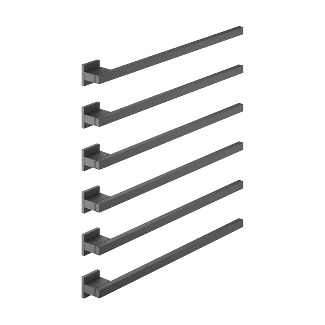 Dornbracht – Θερμαινόμενη Πετσετοκρεμάστρα – Towel warmer , 6-fold , projection right , without control element – Matte Black (83316980-33)