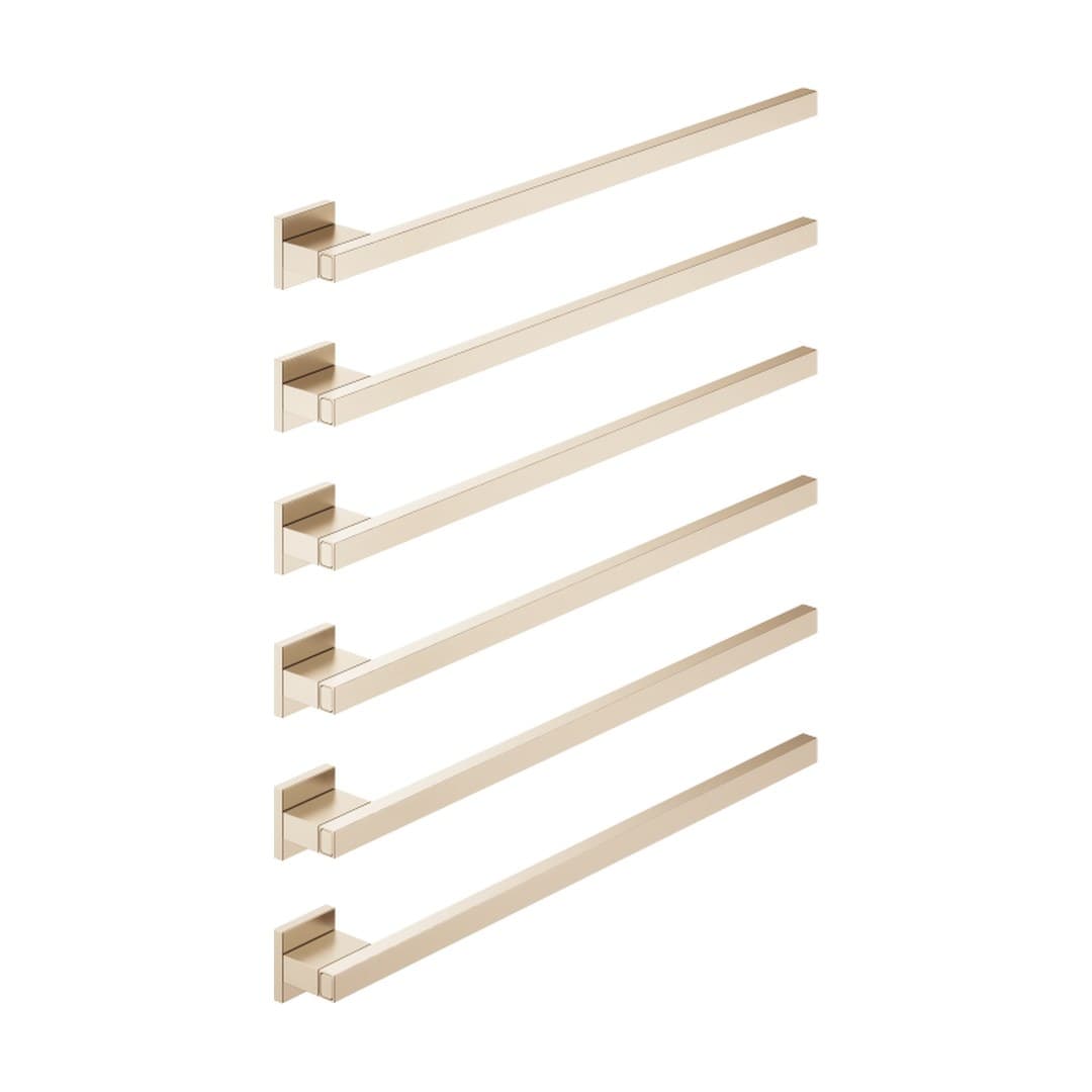 Dornbracht – Θερμαινόμενη Πετσετοκρεμάστρα – Towel warmer , 6-fold , projection right , without control element – Brushed Champagne (22kt Gold) (83316980-46)