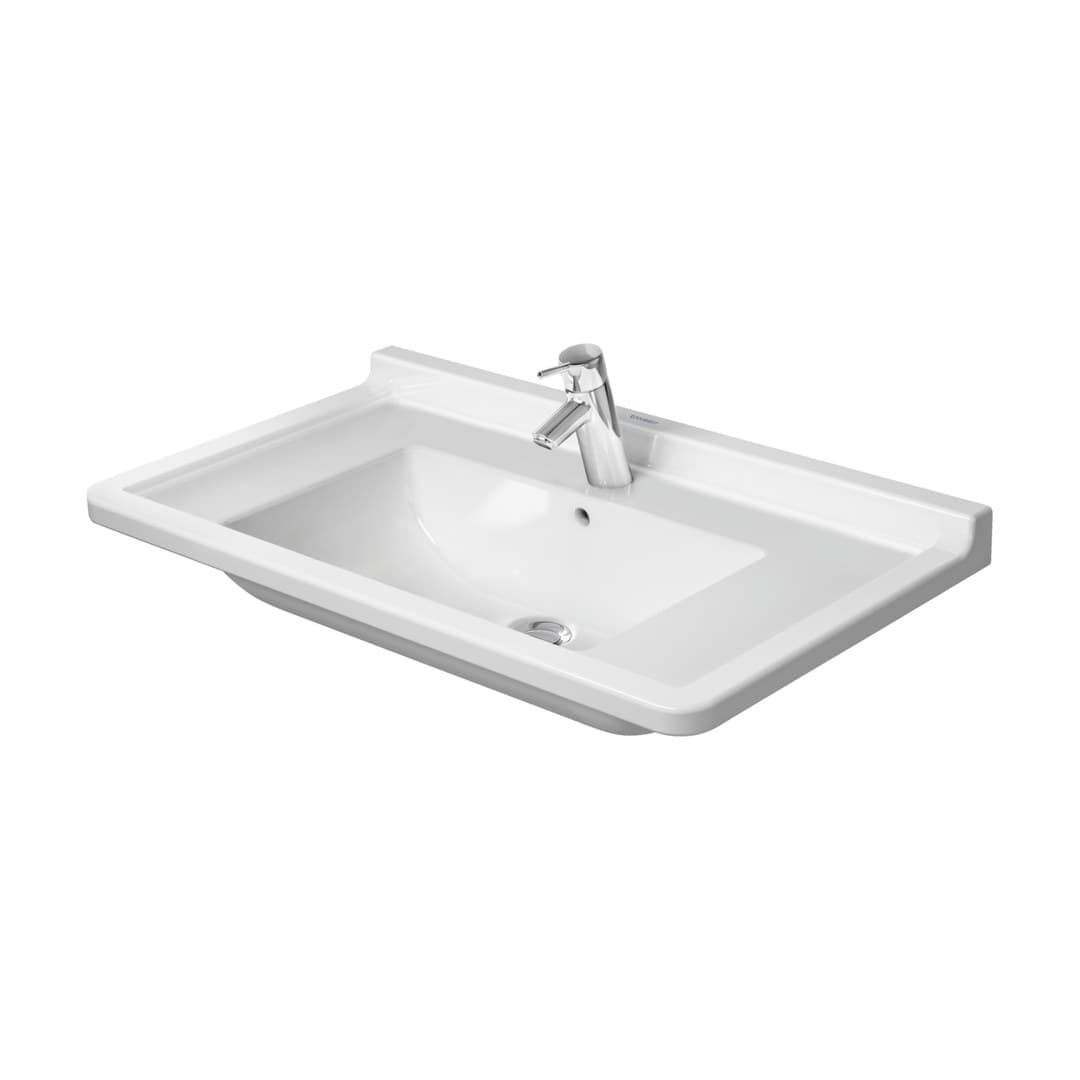 Duravit Starck 3 – Νιπτήρας Κρεμαστός – 850×485 mm, 1 οπή, με υπερχείλιση – White High Gloss (0304800000)