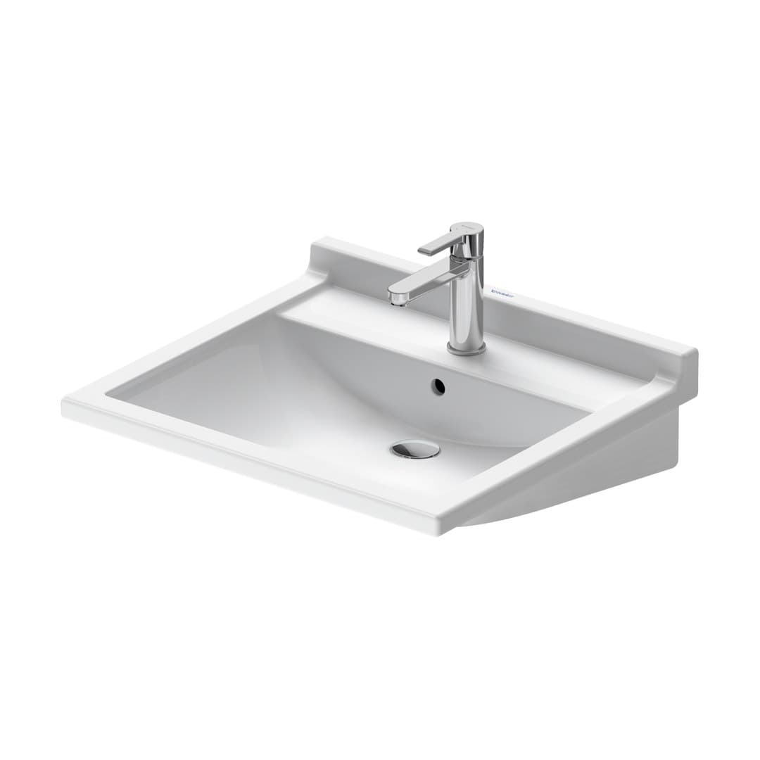 Duravit Starck 3 – Νιπτήρας Κρεμαστός – 600×545 mm, 1 οπή, με υπερχείλιση – White High Gloss (0309600000)