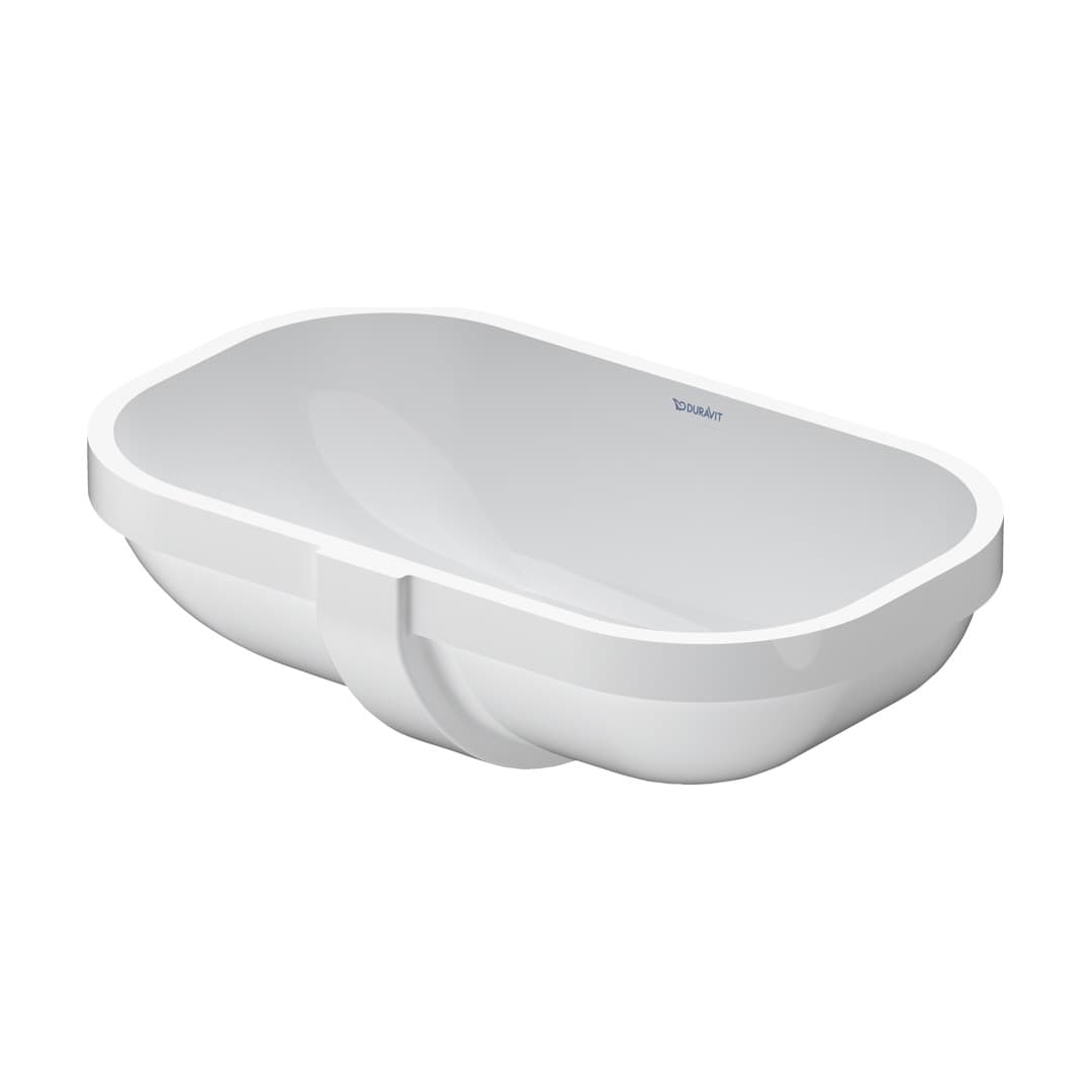 Duravit D-Code – Νιπτήρας Υποκαθήμενος – 495×290 mm, χωρίς οπή, με υπερχείλιση – White High Gloss (0338490000)