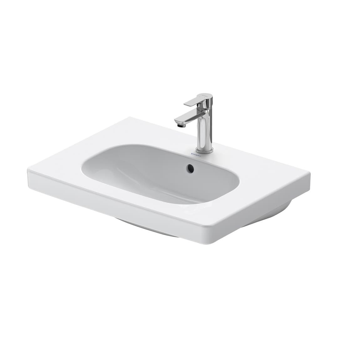 Duravit D-Code – Νιπτήρας Κρεμαστός – 650×485 mm, 1 οπή, με υπερχείλιση – White High Gloss (03426500002)
