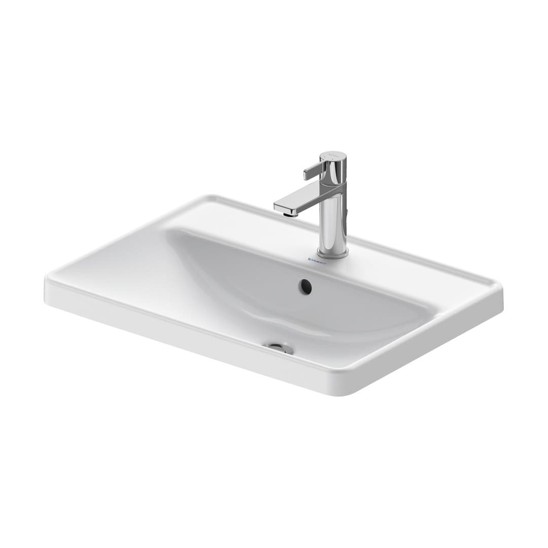 Duravit D-Neo – Νιπτήρας Ένθετος – 600×440 mm, 1 οπή, με υπερχείλιση – White High Gloss (0357600027)