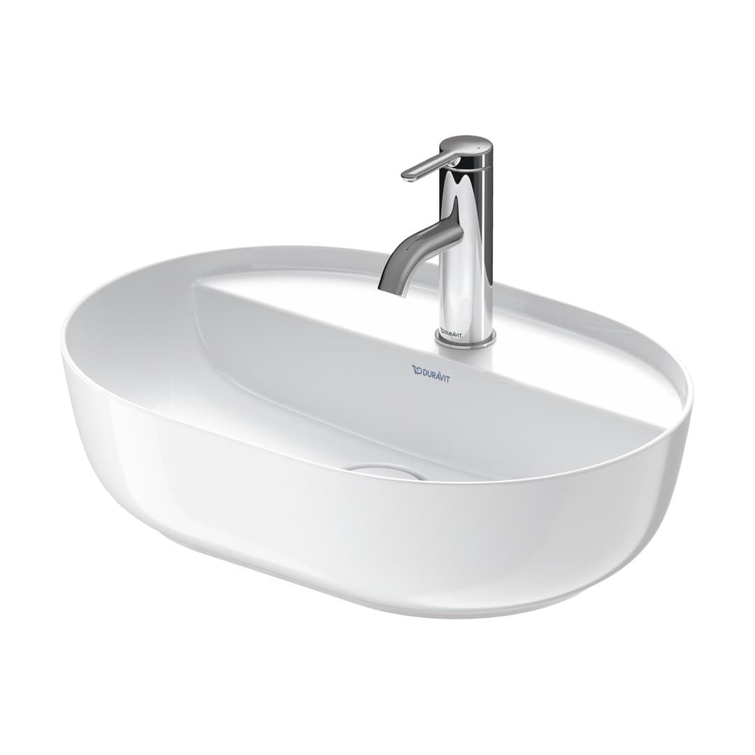 Duravit Luv – Νιπτήρας Επικαθήμενος – 500×350 mm, 1 οπή, χωρίς υπερχείλιση – White High Gloss (0380500000)
