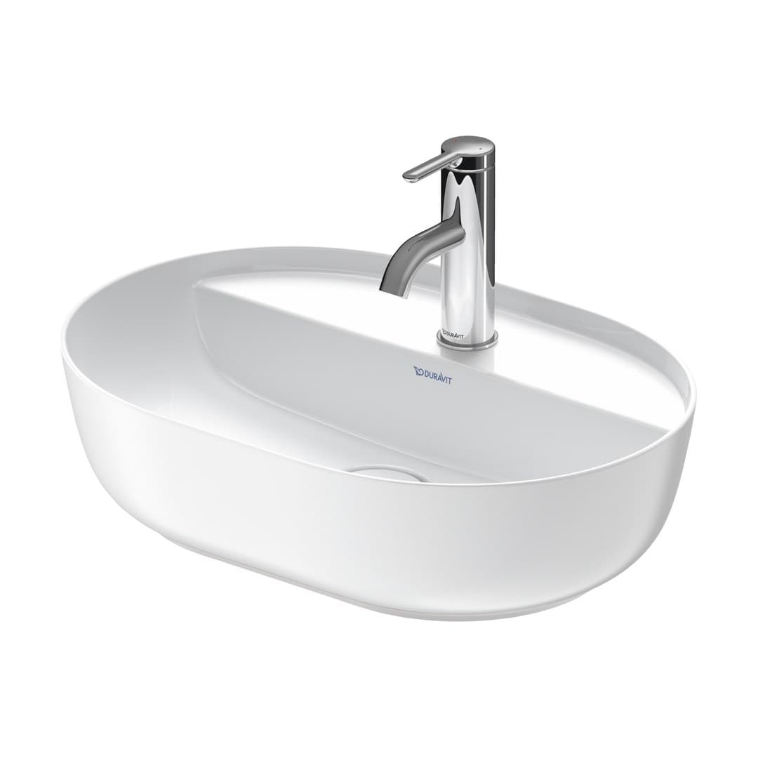 Duravit Luv – Νιπτήρας Επικαθήμενος – 500×350 mm, 1 οπή, χωρίς υπερχείλιση – White High Gloss, Satin Matt (0380502600)