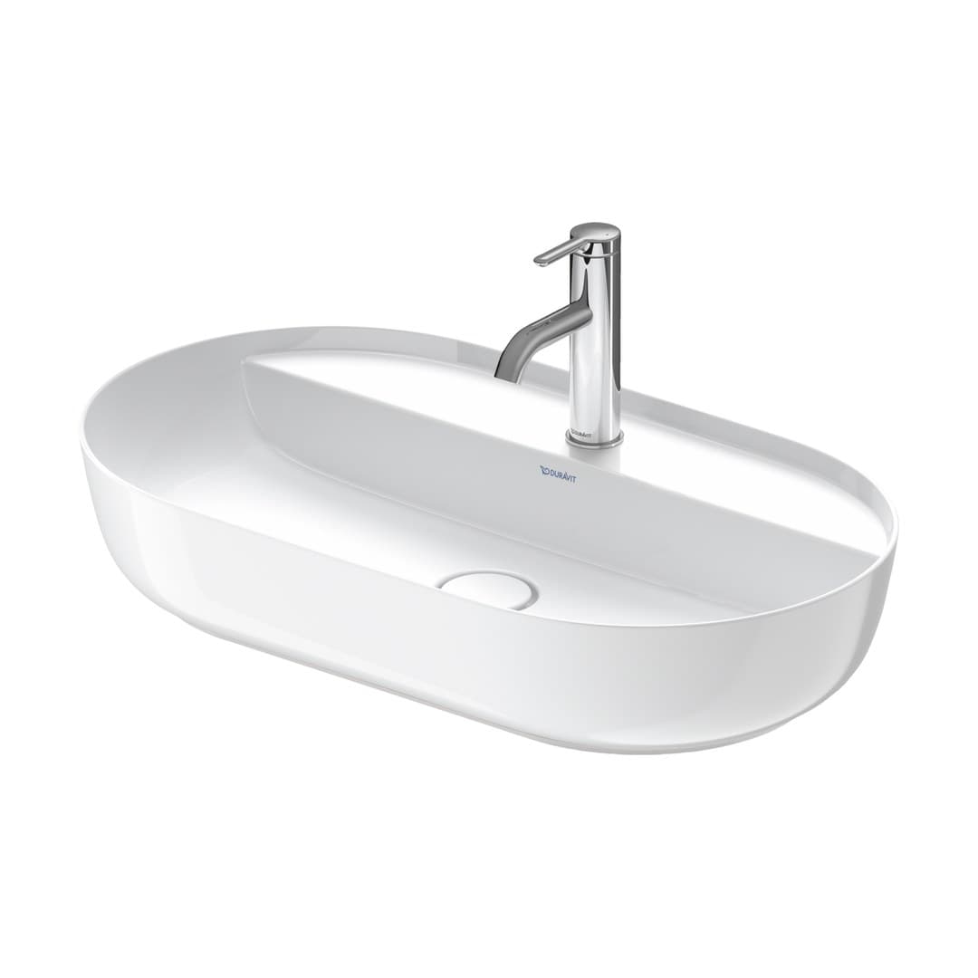 Duravit Luv – Νιπτήρας Επικαθήμενος – 700×400 mm, 1 οπή, χωρίς υπερχείλιση – White High Gloss (0380700000)