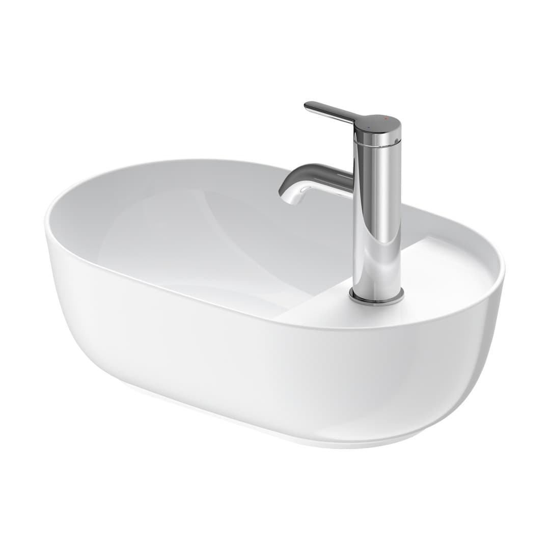 Duravit Luv – Νιπτήρας Επικαθήμενος – 420×270 mm, 1 οπή, χωρίς υπερχείλιση – White High Gloss (0381420000)