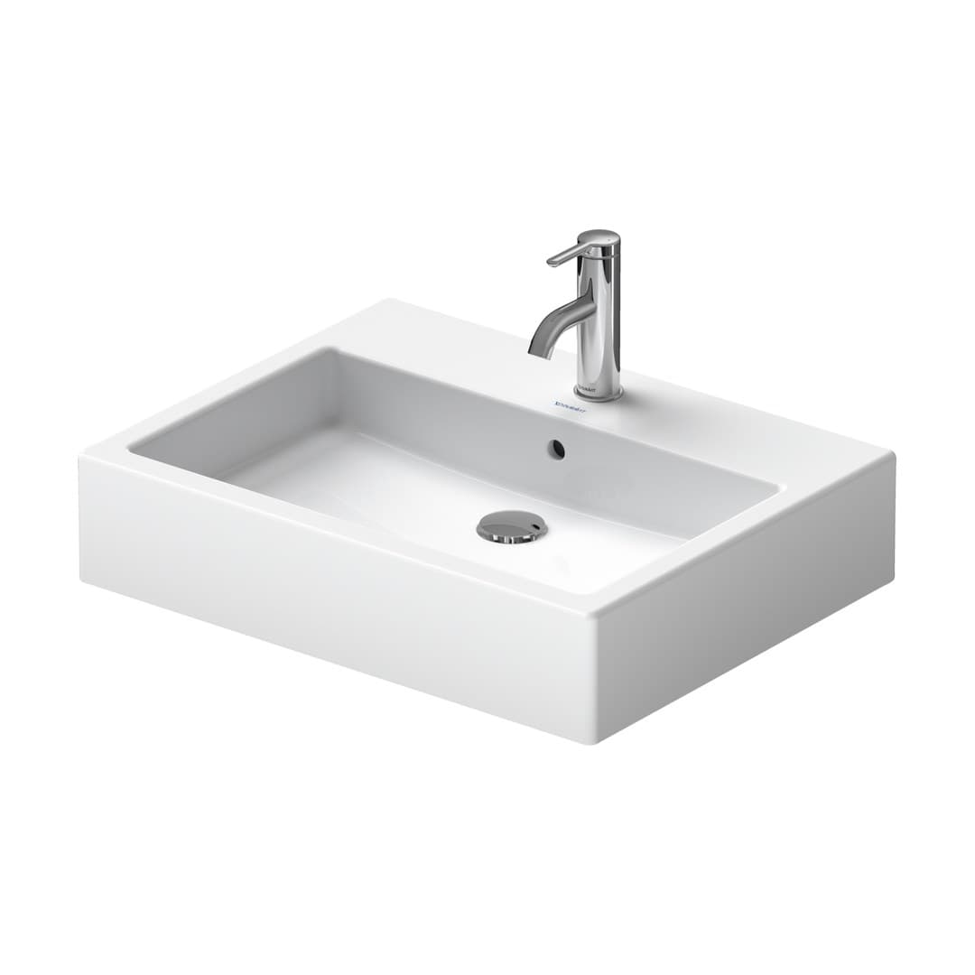 Duravit Vero – Νιπτήρας Επικαθήμενος – 595×465 mm, 1 οπή, με υπερχείλιση – White High Gloss (0452600000)