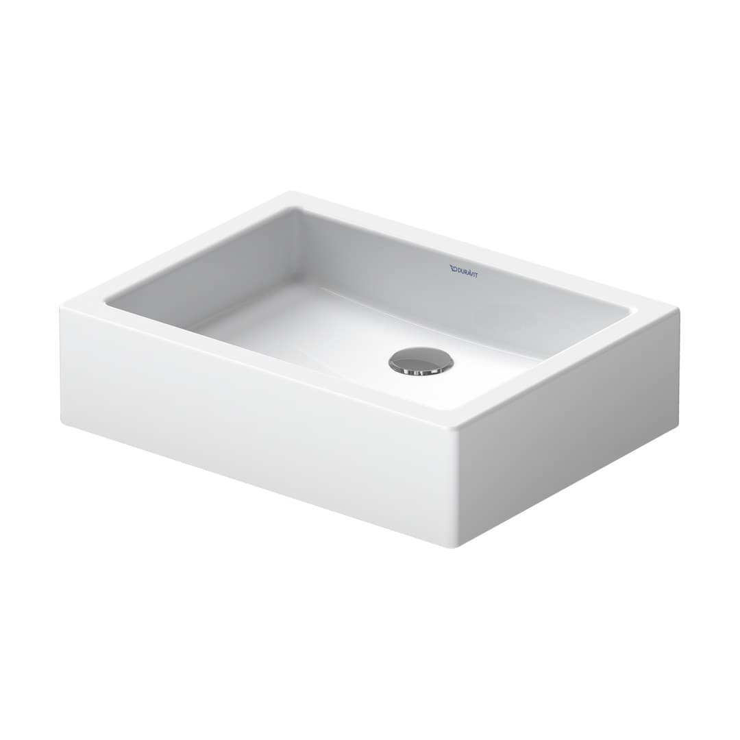 Duravit Vero – Νιπτήρας Επικαθήμενος – 500×380 mm, χωρίς οπή, χωρίς υπερχείλιση – White High Gloss (0455500000)