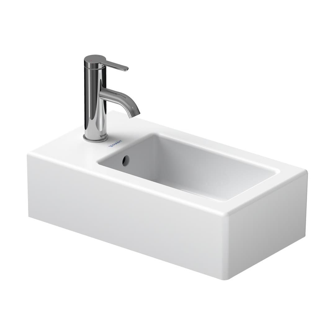 Duravit Vero – Νιπτήρας Κρεμαστός – 250×450 mm, 1 οπή, με υπερχείλιση – White High Gloss (0702250000)