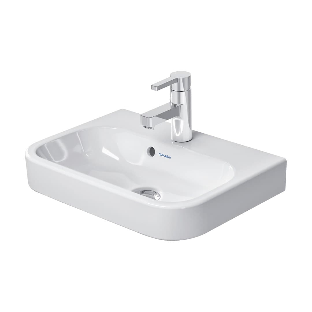 Duravit Happy D.2 – Νιπτήρας Κρεμαστός – 500×360 mm, 1 οπή, με υπερχείλιση – White High Gloss (0710500000)