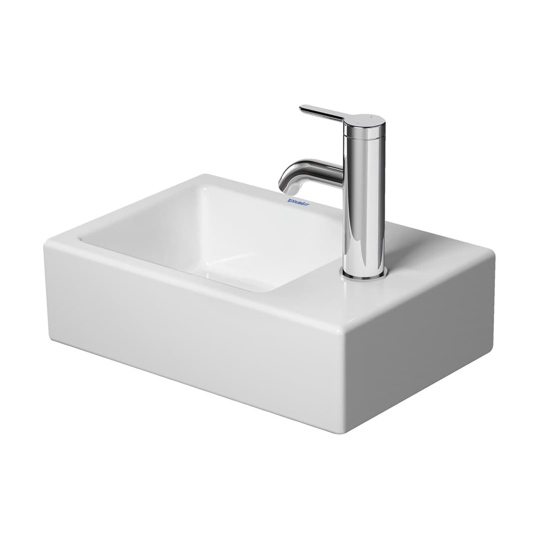 Duravit Vero Air – Νιπτήρας Κρεμαστός – 380×250 mm, 1 οπή, χωρίς υπερχείλιση – White High Gloss (0724380000)