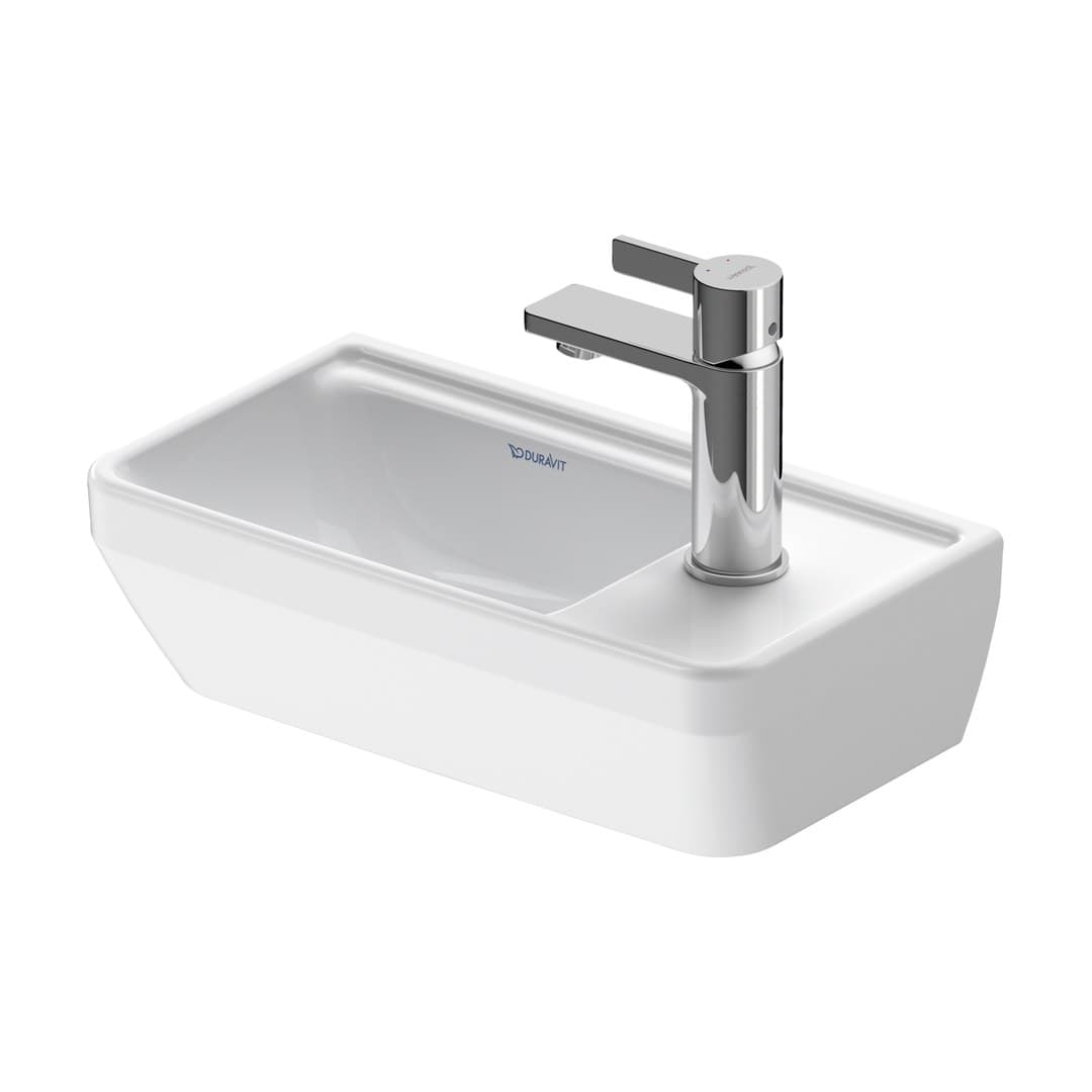 Duravit D-Neo – Νιπτήρας Κρεμαστός – 400×220 mm, 1 οπή, χωρίς υπερχείλιση – White High Gloss (0739400041)
