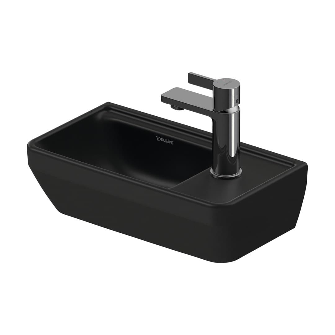 Duravit D-Neo – Νιπτήρας Κρεμαστός – 400×220 mm, 1 οπή, χωρίς υπερχείλιση – Anthracite Matt (0739401341)