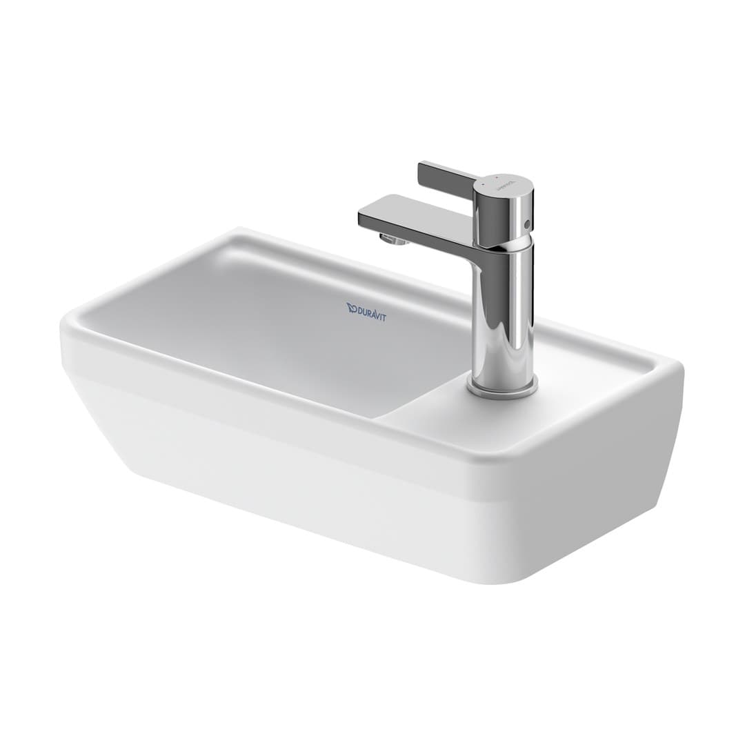 Duravit D-Neo – Νιπτήρας Κρεμαστός – 400×220 mm, 1 οπή, χωρίς υπερχείλιση – White Satin Matt (0739403241)