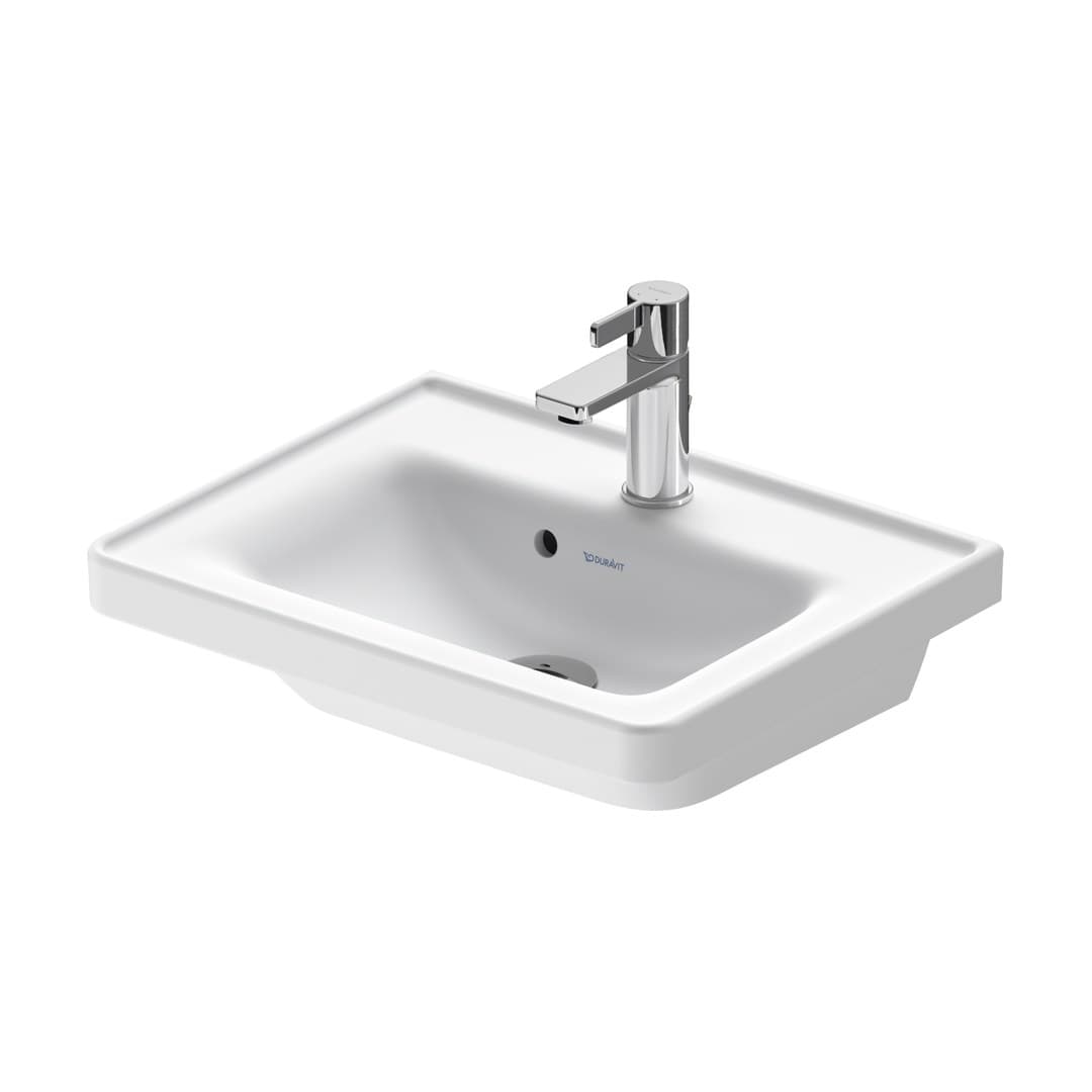 Duravit D-Neo – Νιπτήρας Κρεμαστός – 500×400 mm, με υπερχείλιση – White Satin Matt (0742503200)