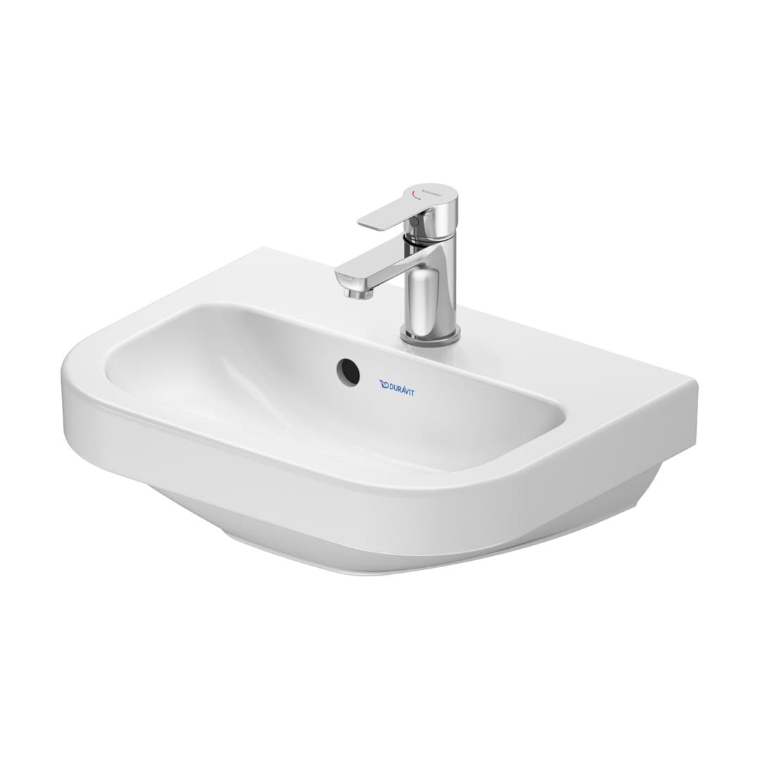 Duravit D-Code – Νιπτήρας Κρεμαστός – 450×335 mm, 1 οπή, με υπερχείλιση – White High Gloss (07484500002)