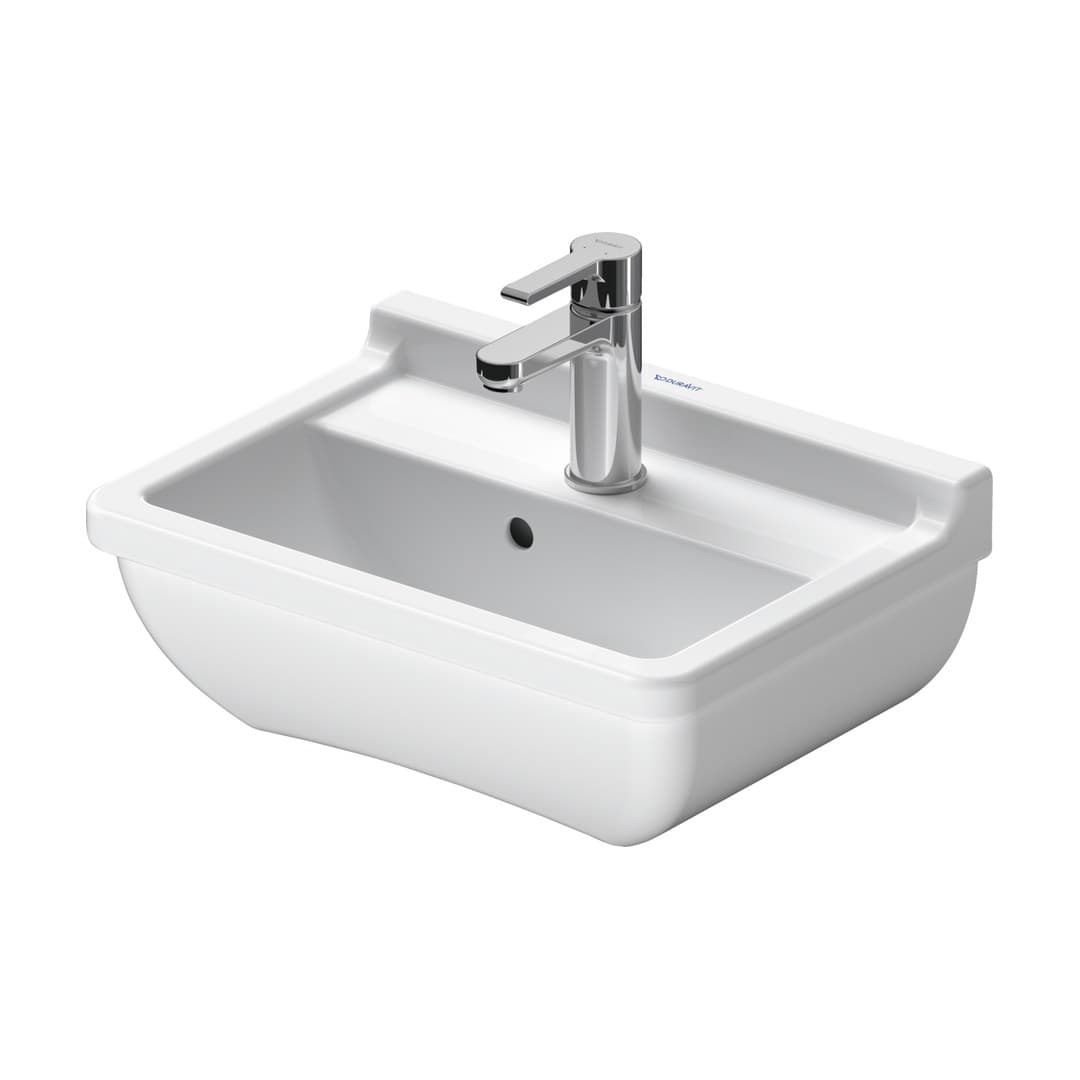 Duravit Starck 3 – Νιπτήρας Κρεμαστός – 450×320 mm, 1 οπή, με υπερχείλιση – White High Gloss (0750450000)