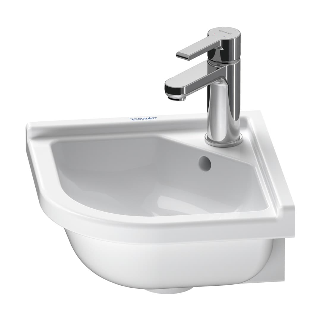 Duravit Starck 3 – Νιπτήρας Κρεμαστός – 430×380 mm, 1 οπή, με υπερχείλιση – White High Gloss (0752440000)