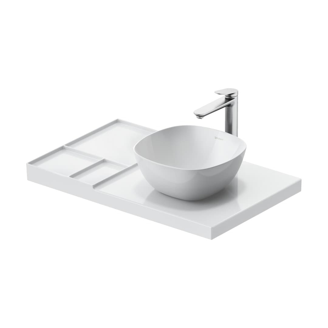 Duravit Aurena – Πάγκος Νιπτήρα – 800×500 mm, γούρνα δεξιά – White High Gloss, DuraShield (099380AA00)