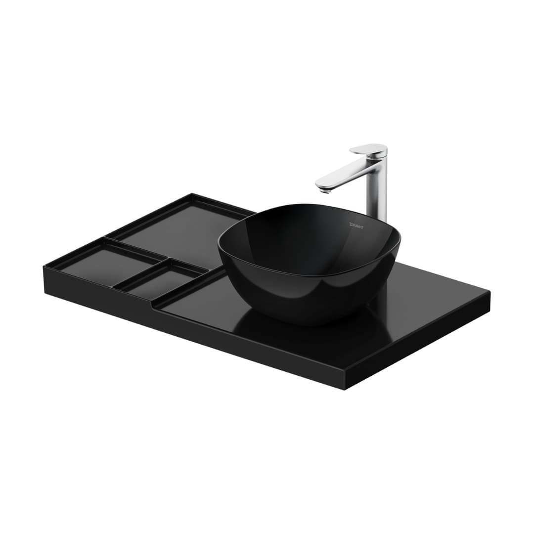 Duravit Aurena – Πάγκος Νιπτήρα – 800×500 mm, γούρνα δεξιά – Black High Gloss, DuraShield (099380AB00)