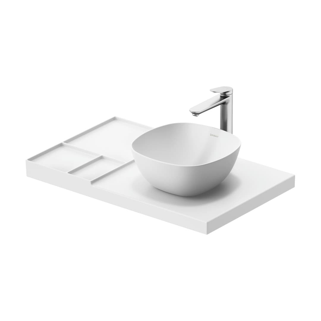 Duravit Aurena – Πάγκος Νιπτήρα – 800×500 mm, γούρνα δεξιά – White Satin Matt, DuraShield (099380AC00)