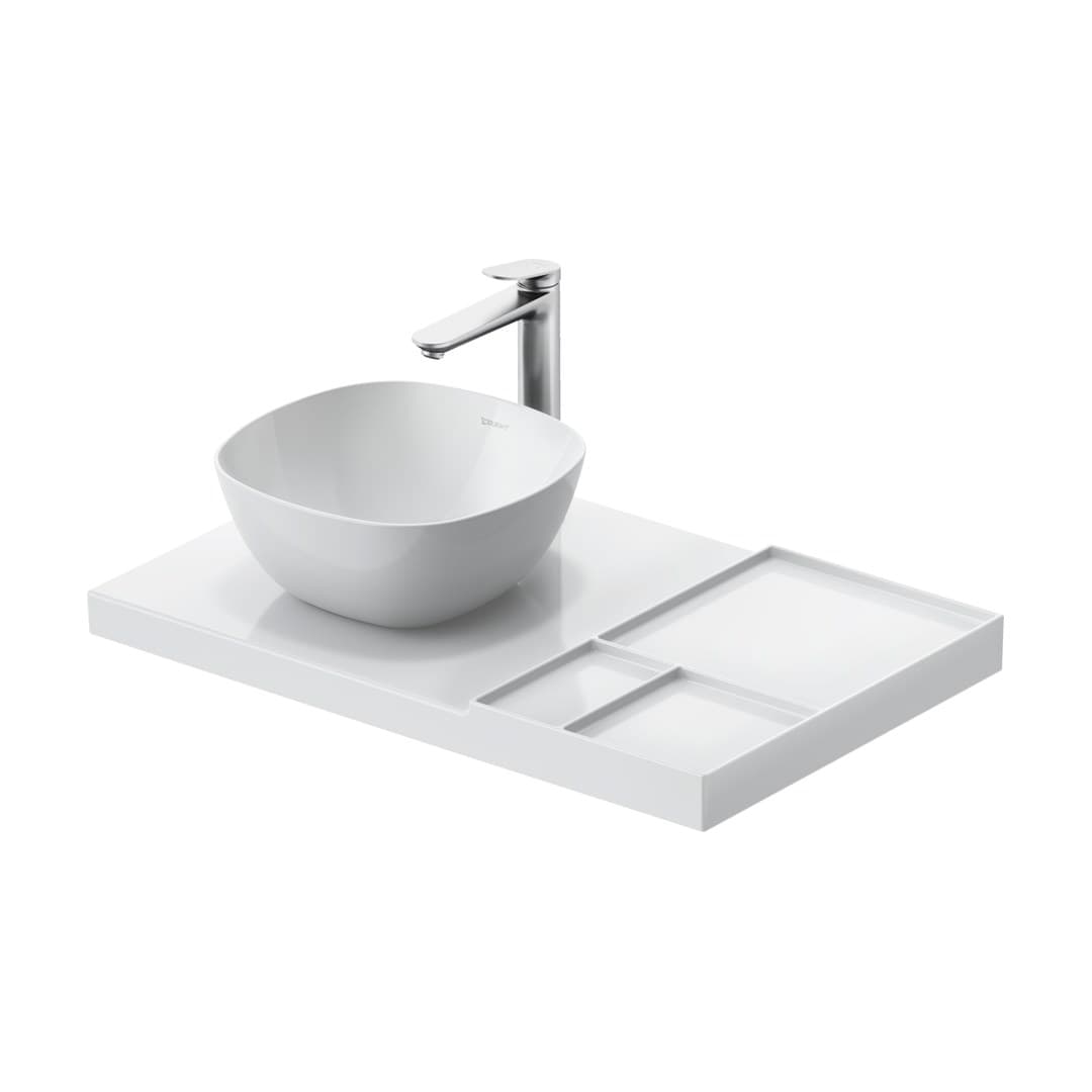 Duravit Aurena – Πάγκος Νιπτήρα – 800×500 mm, γούρνα αριστερά – White High Gloss, DuraShield (099480AA00)