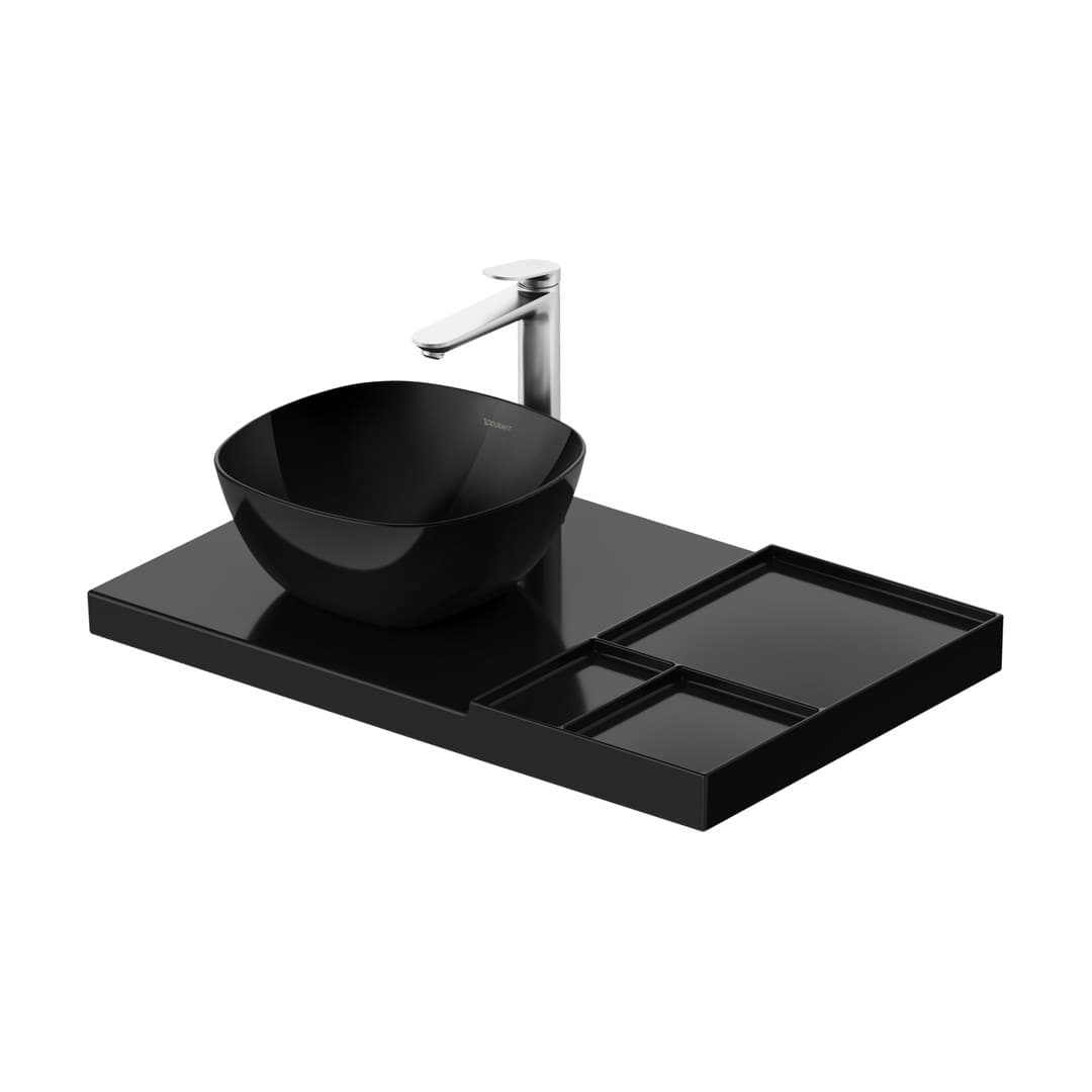 Duravit Aurena – Πάγκος Νιπτήρα – 800×500 mm, γούρνα αριστερά – Black High Gloss, DuraShield (099480AB00)