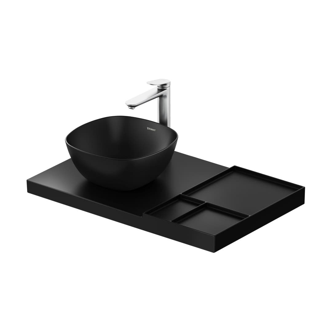 Duravit Aurena – Πάγκος Νιπτήρα – 800×500 mm, γούρνα αριστερά – Black Matt, DuraShield (099480AF00)